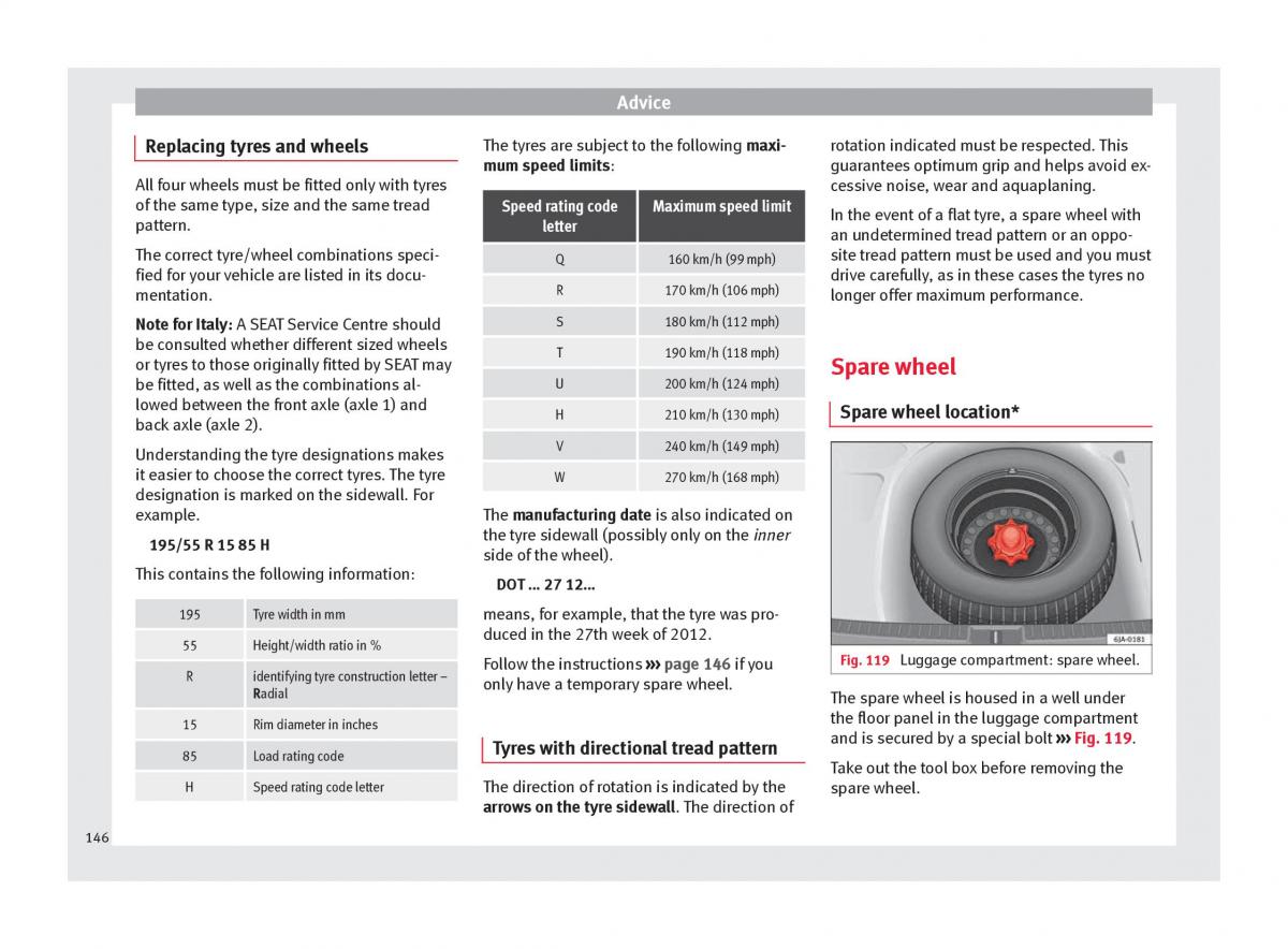 Seat Toledo IV 4 owners manual / page 148