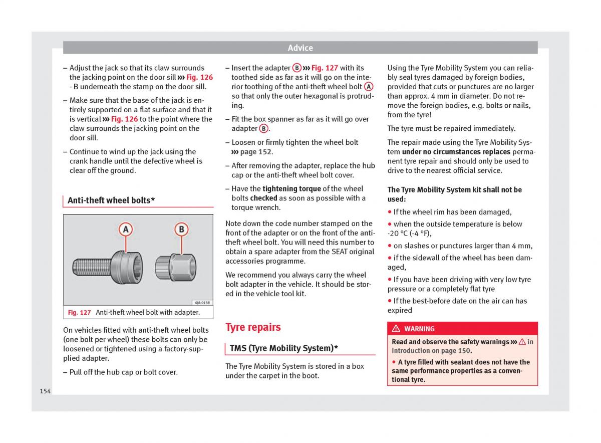 Seat Toledo IV 4 owners manual / page 156