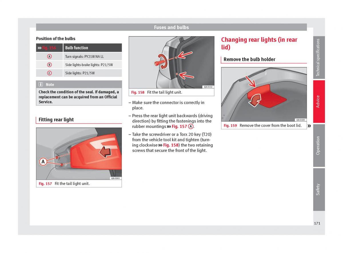 Seat Toledo IV 4 owners manual / page 173