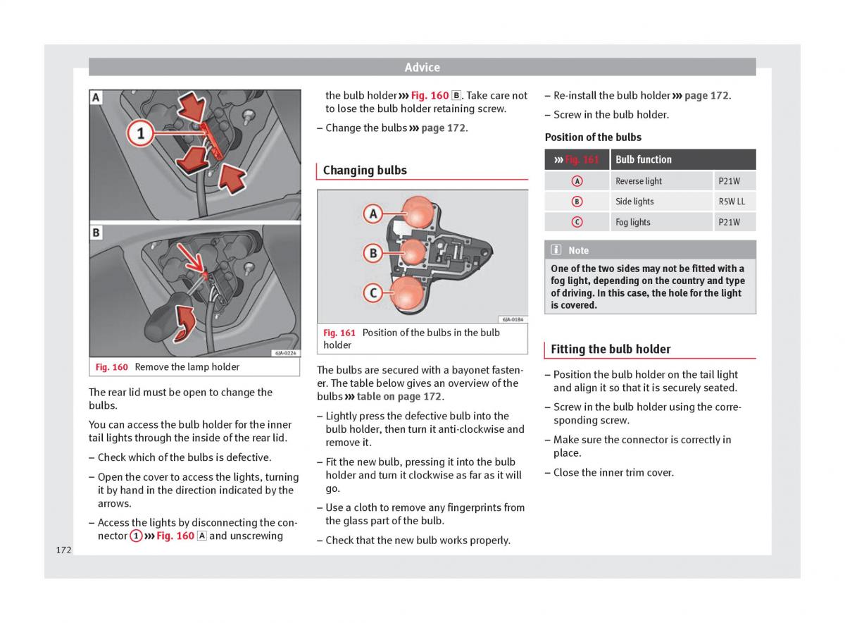 Seat Toledo IV 4 owners manual / page 174