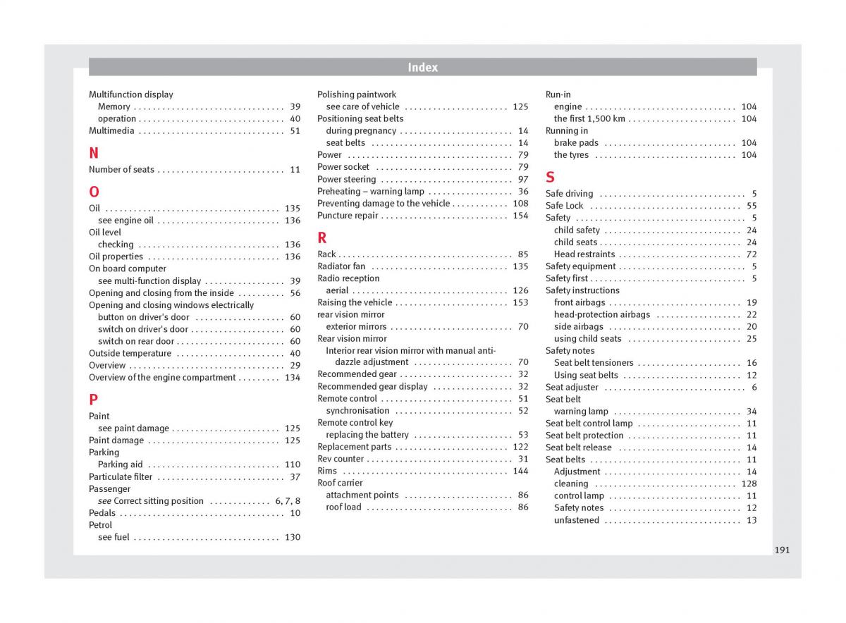 Seat Toledo IV 4 owners manual / page 193