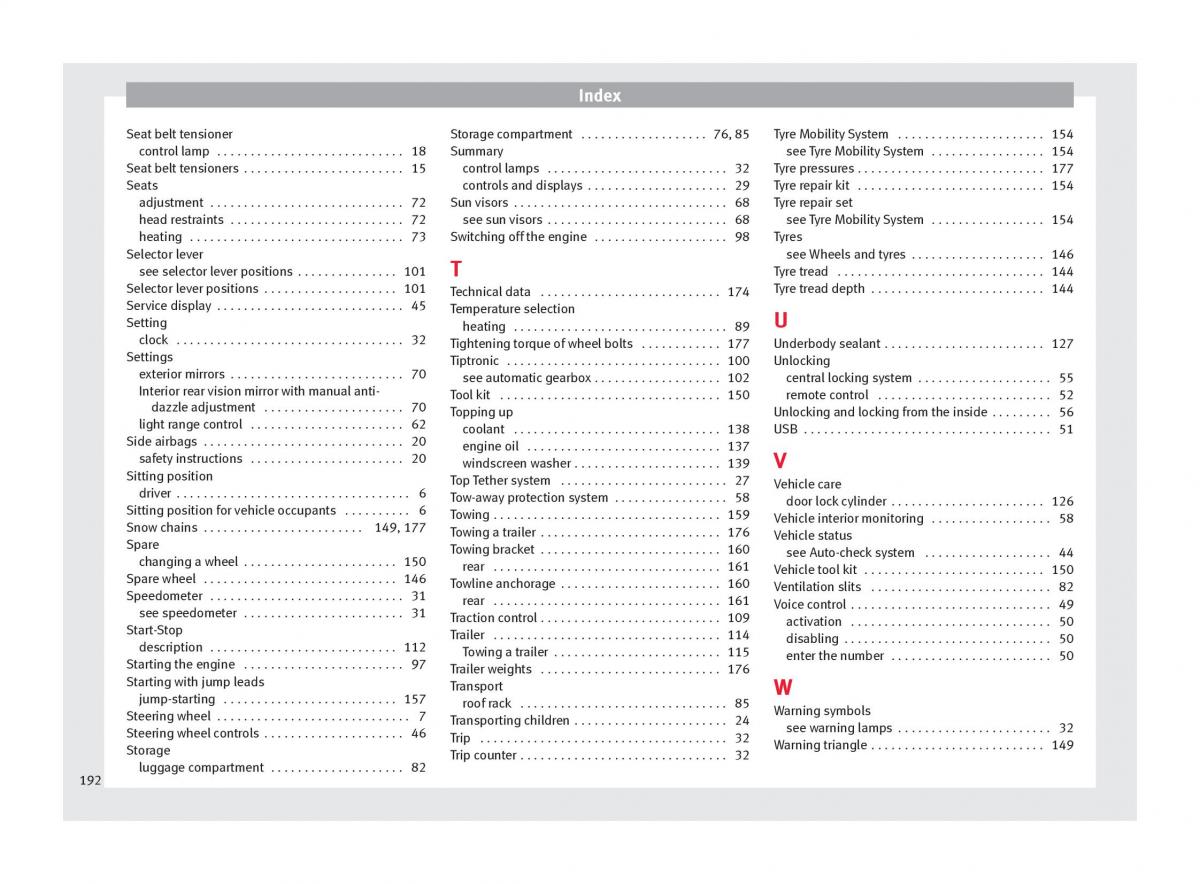 Seat Toledo IV 4 owners manual / page 194