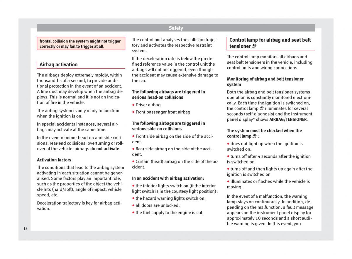 Seat Toledo IV 4 owners manual / page 20