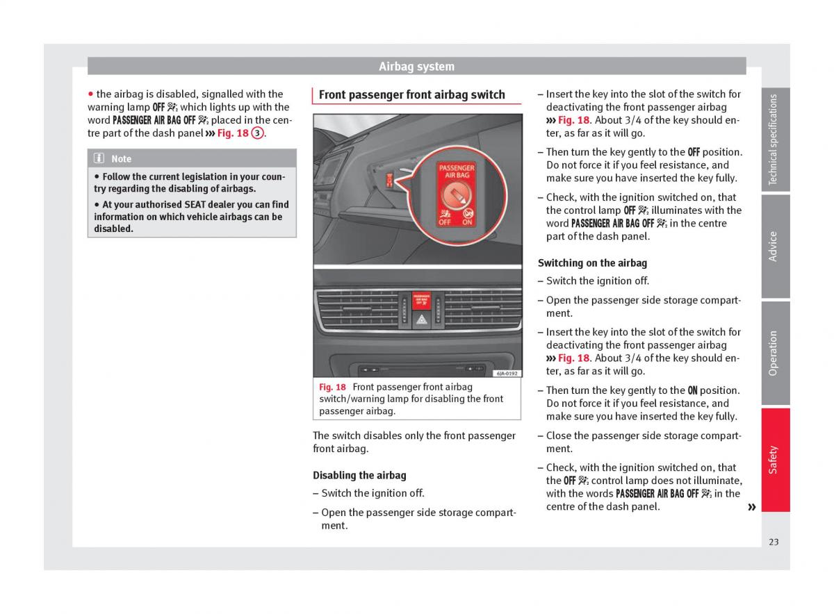 Seat Toledo IV 4 owners manual / page 25