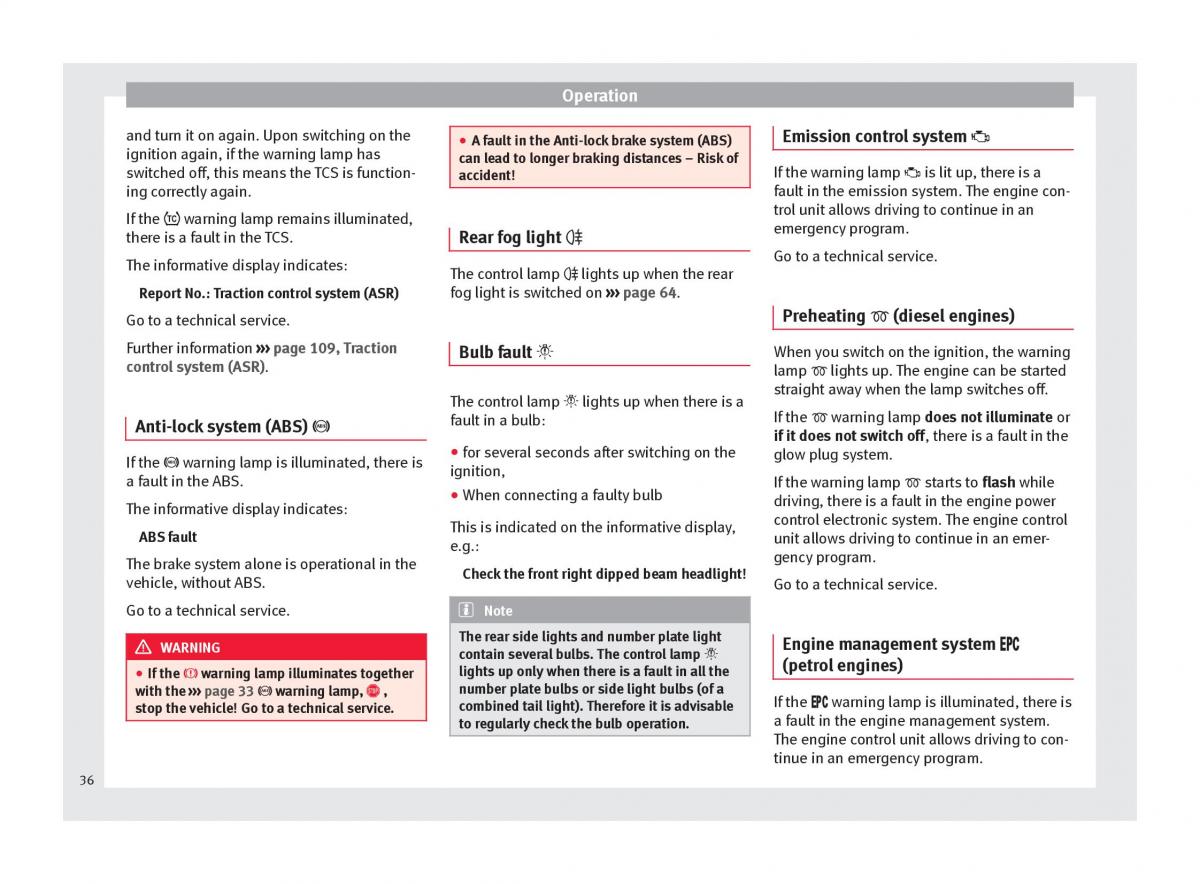 Seat Toledo IV 4 owners manual / page 38