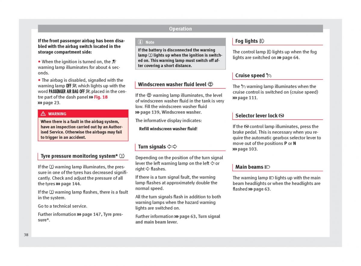 Seat Toledo IV 4 owners manual / page 40