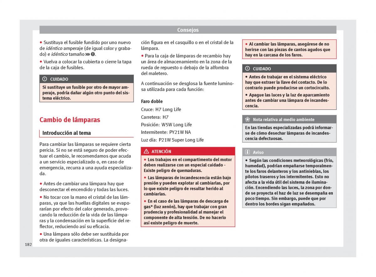 Seat Toledo IV 4 manual del propietario / page 184