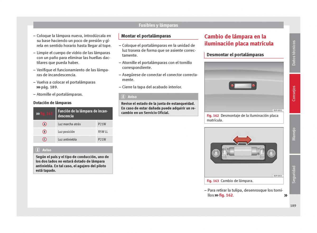 Seat Toledo IV 4 manual del propietario / page 191