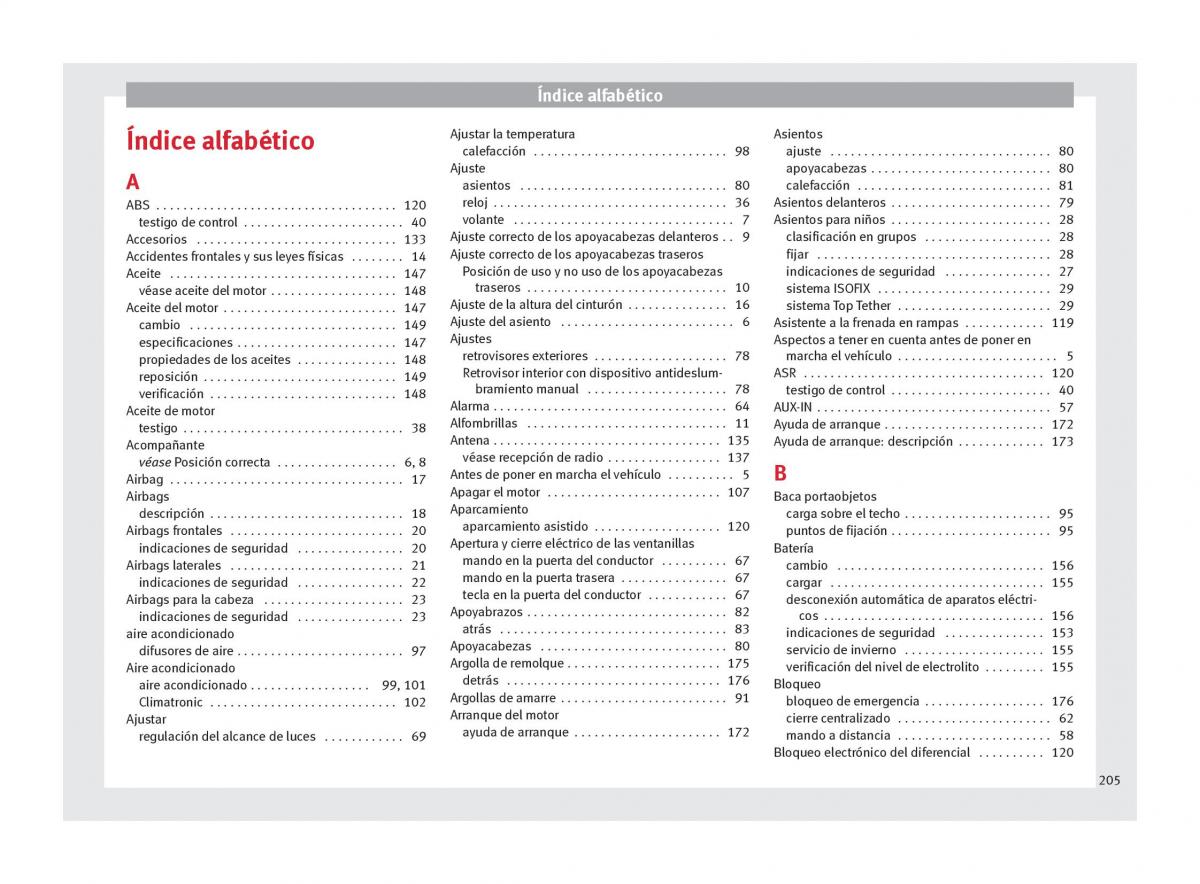 Seat Toledo IV 4 manual del propietario / page 207