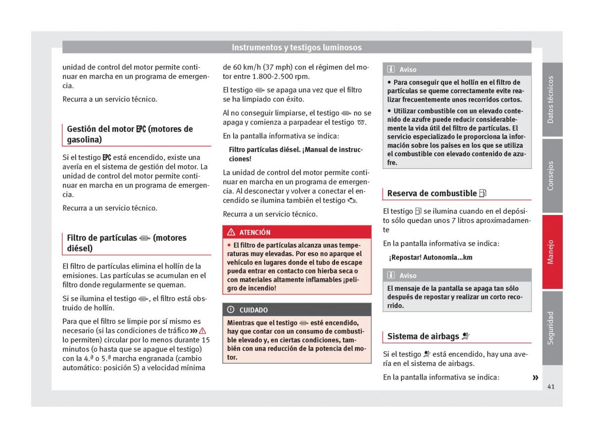 Seat Toledo IV 4 manual del propietario / page 43