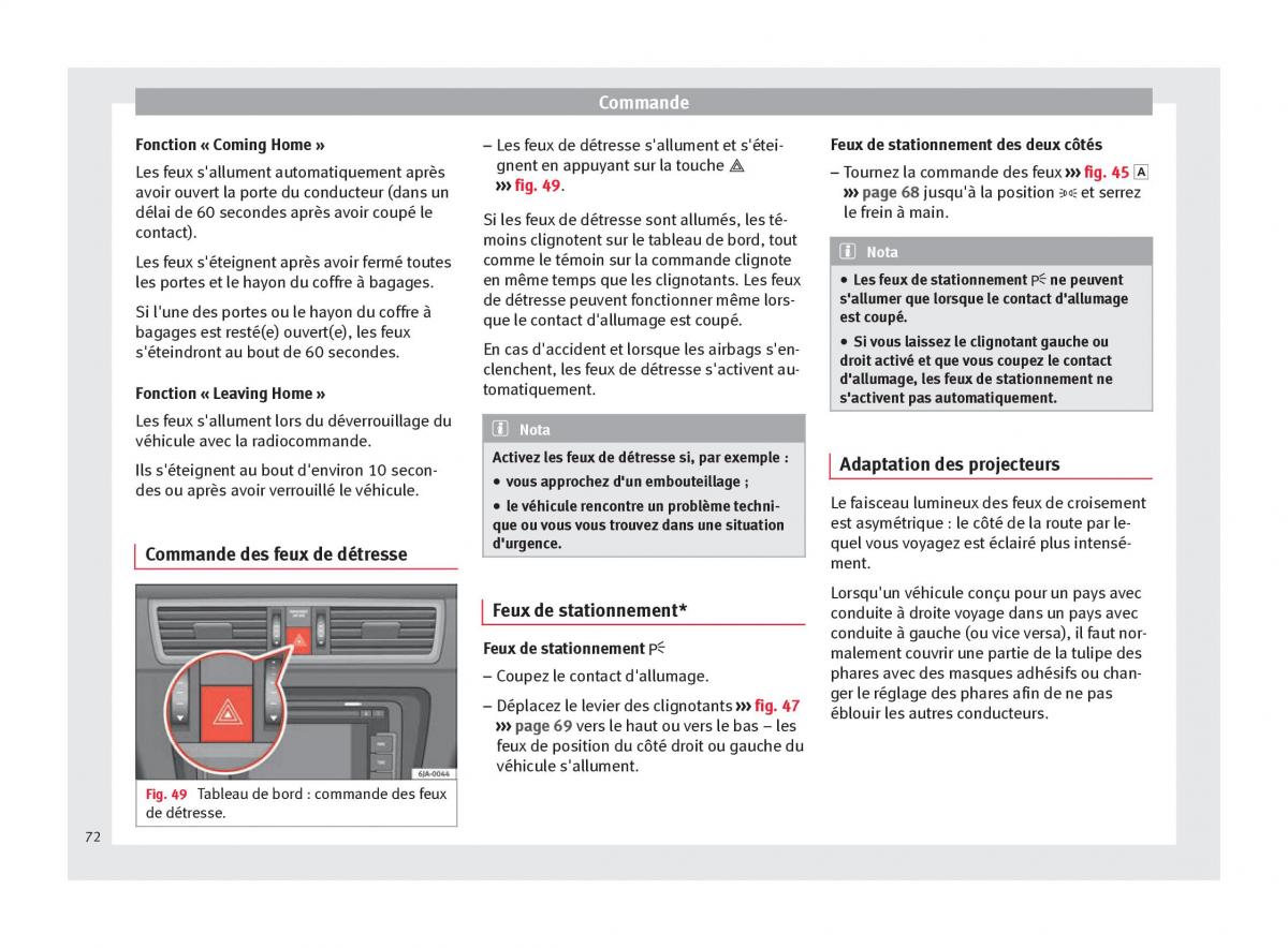 Seat Toledo IV 4 manuel du proprietaire / page 74