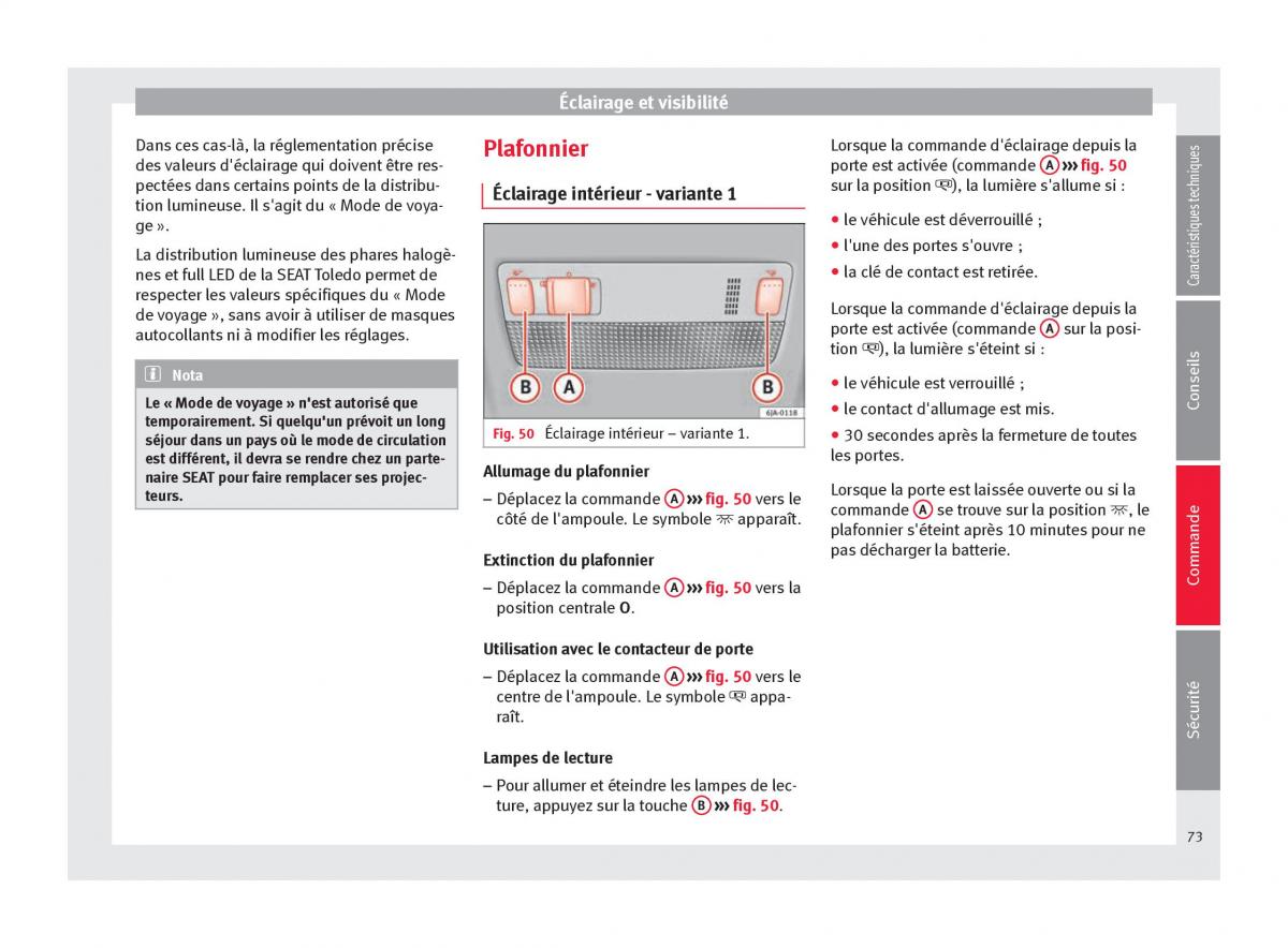 Seat Toledo IV 4 manuel du proprietaire / page 75