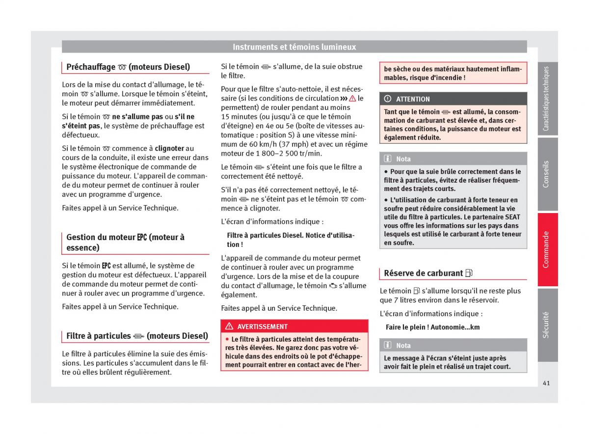 Seat Toledo IV 4 manuel du proprietaire / page 43