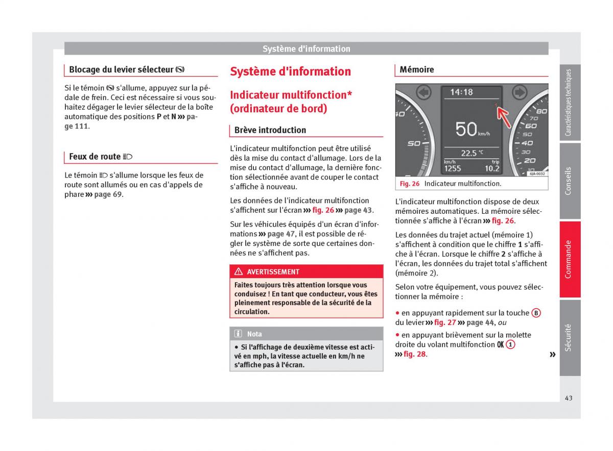 Seat Toledo IV 4 manuel du proprietaire / page 45