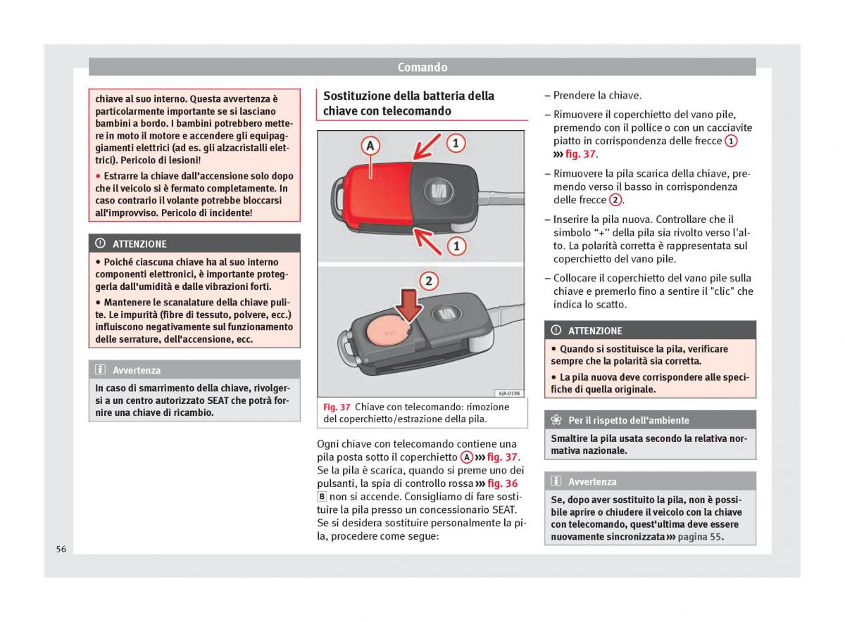 Seat Toledo IV 4 manuale del proprietario / page 58