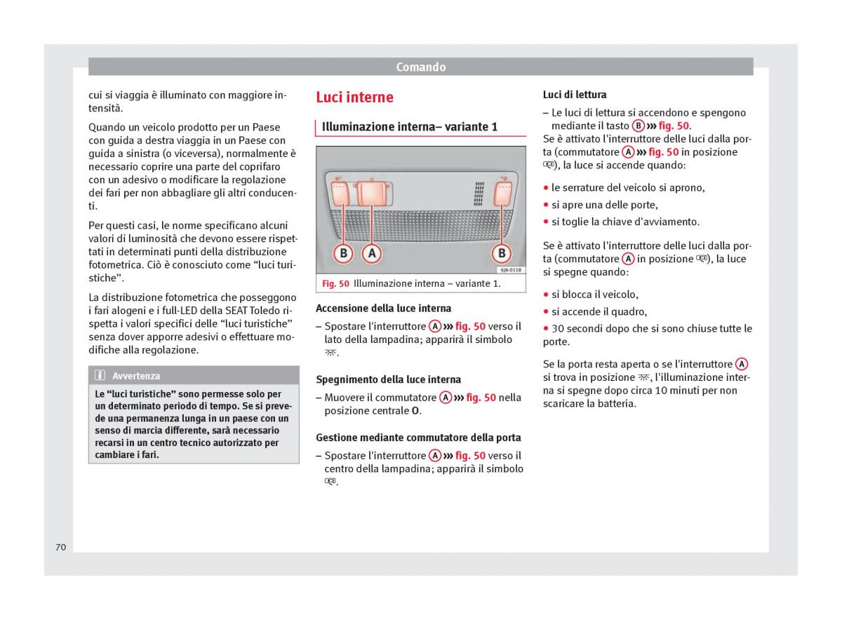 Seat Toledo IV 4 manuale del proprietario / page 72