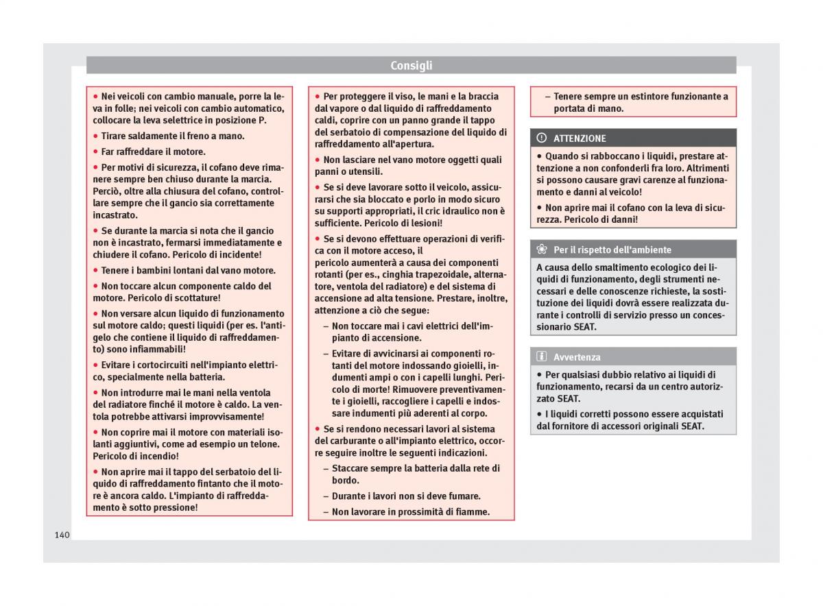 Seat Toledo IV 4 manuale del proprietario / page 142