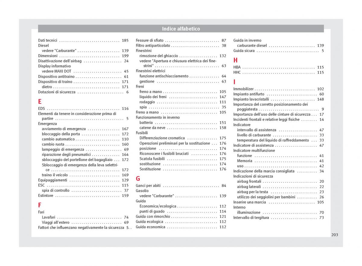 Seat Toledo IV 4 manuale del proprietario / page 205