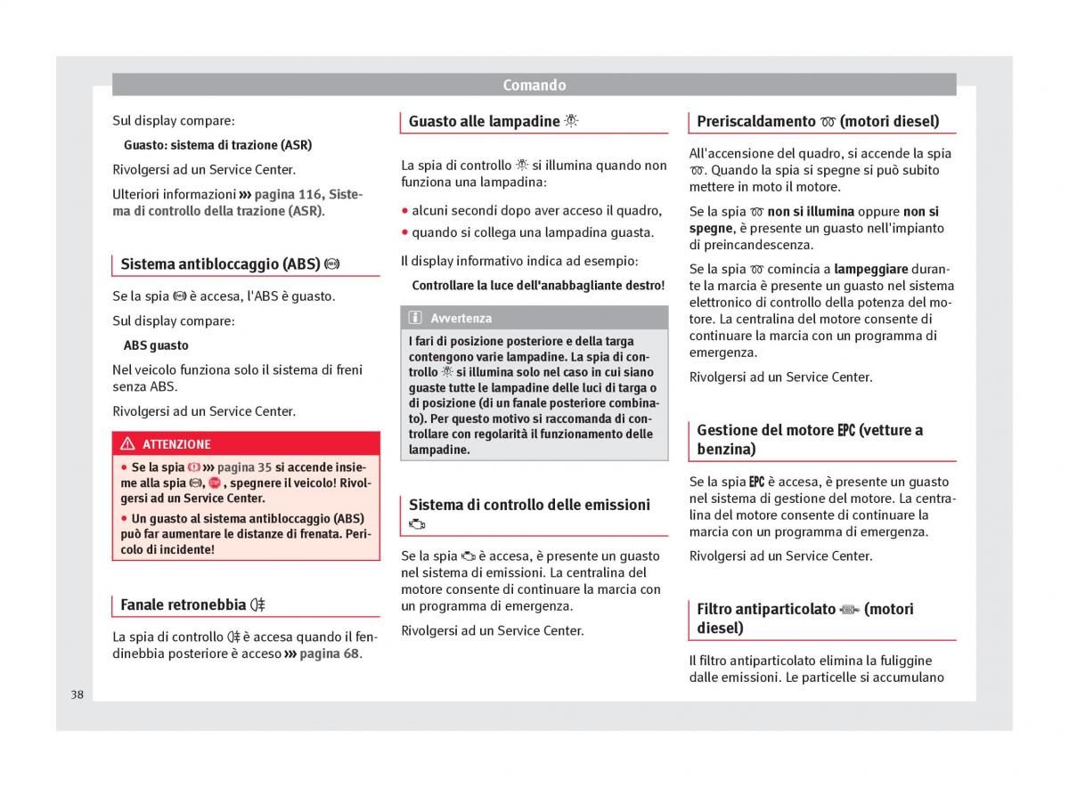 Seat Toledo IV 4 manuale del proprietario / page 40