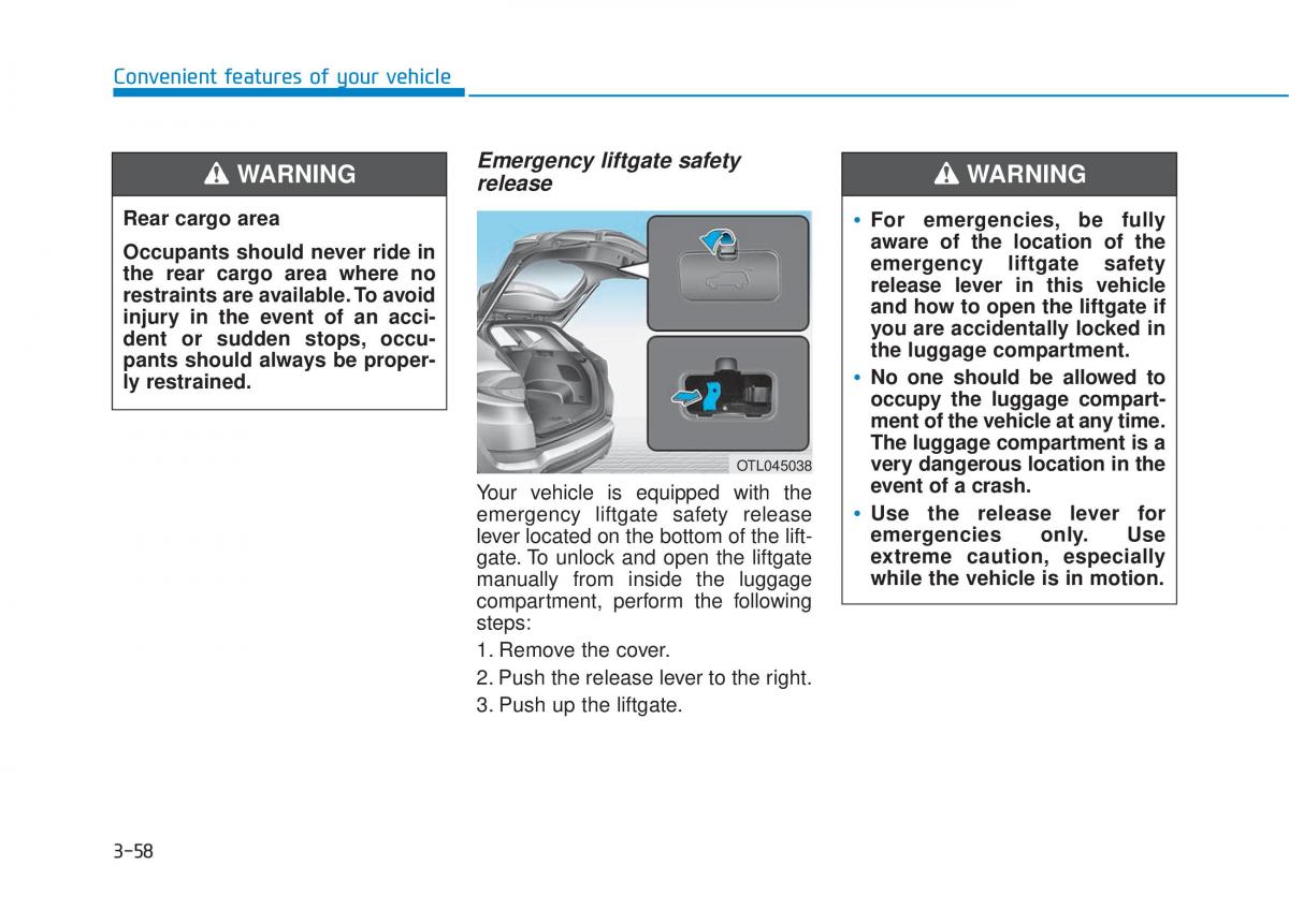 Hyundai Tucson III 3 owners manual / page 156