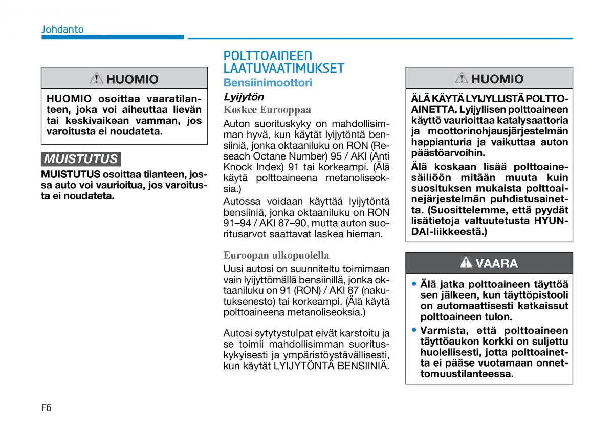 Hyundai Tucson III 3 omistajan kasikirja / page 6