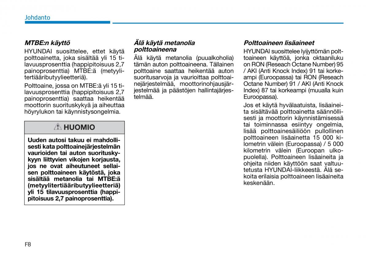 Hyundai Tucson III 3 omistajan kasikirja / page 8