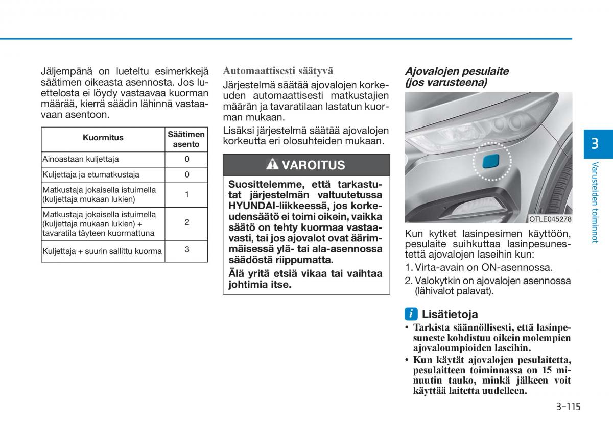 Hyundai Tucson III 3 omistajan kasikirja / page 220