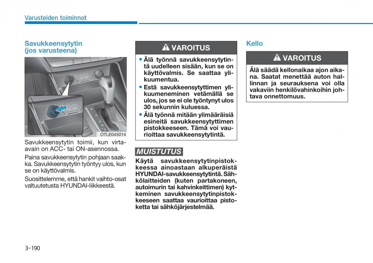 Hyundai Tucson III 3 omistajan kasikirja / page 295