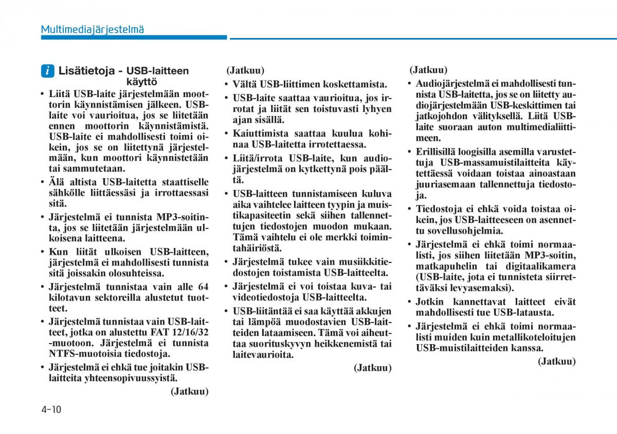 Hyundai Tucson III 3 omistajan kasikirja / page 313