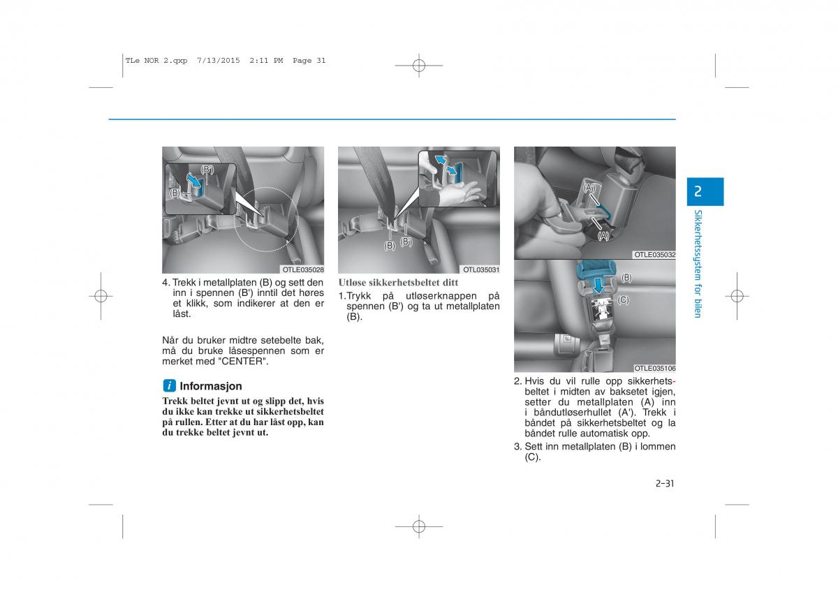 Hyundai Tucson III 3 bruksanvisningen / page 63