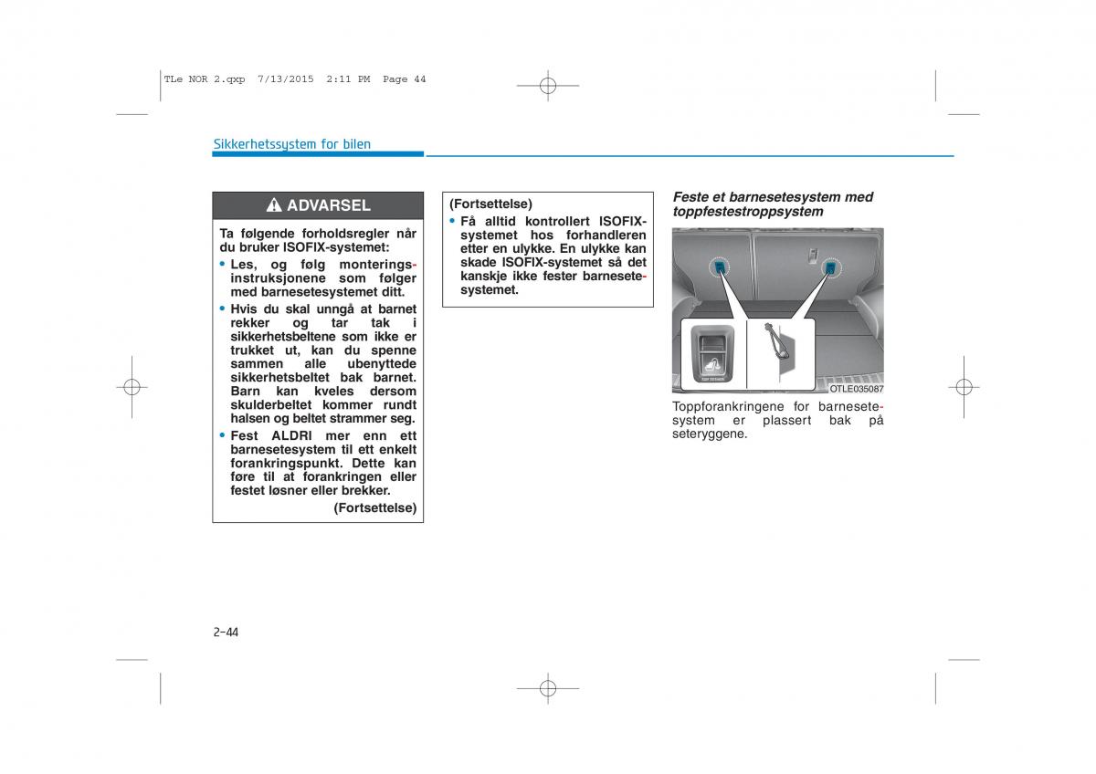 Hyundai Tucson III 3 bruksanvisningen / page 76