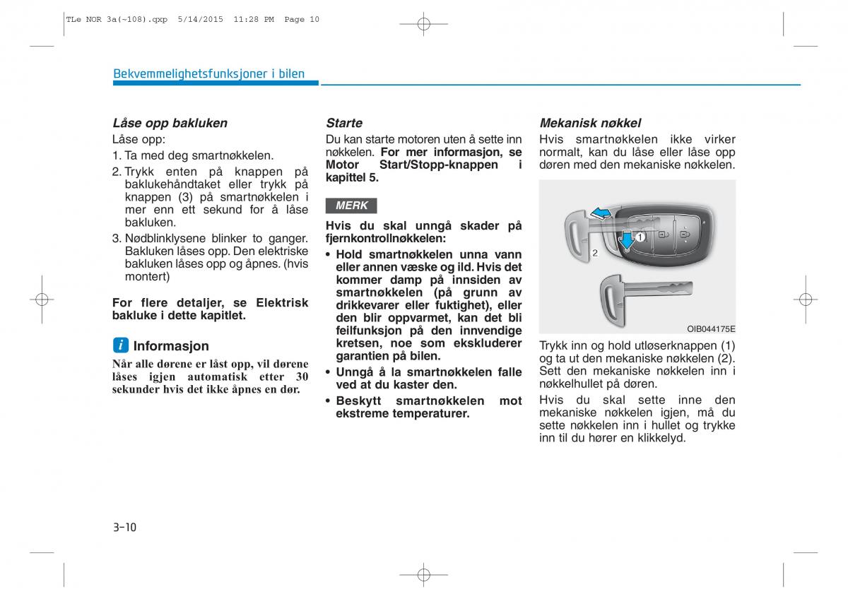 Hyundai Tucson III 3 bruksanvisningen / page 115