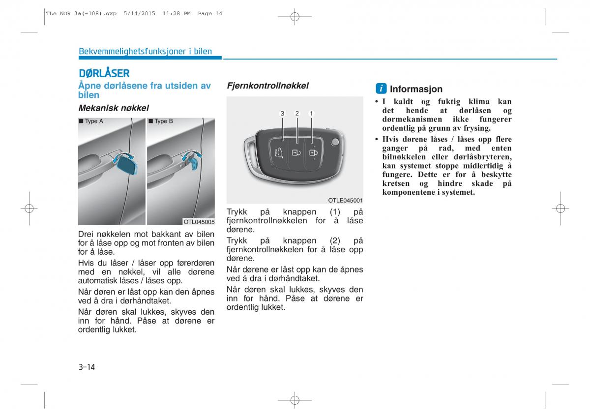 Hyundai Tucson III 3 bruksanvisningen / page 119