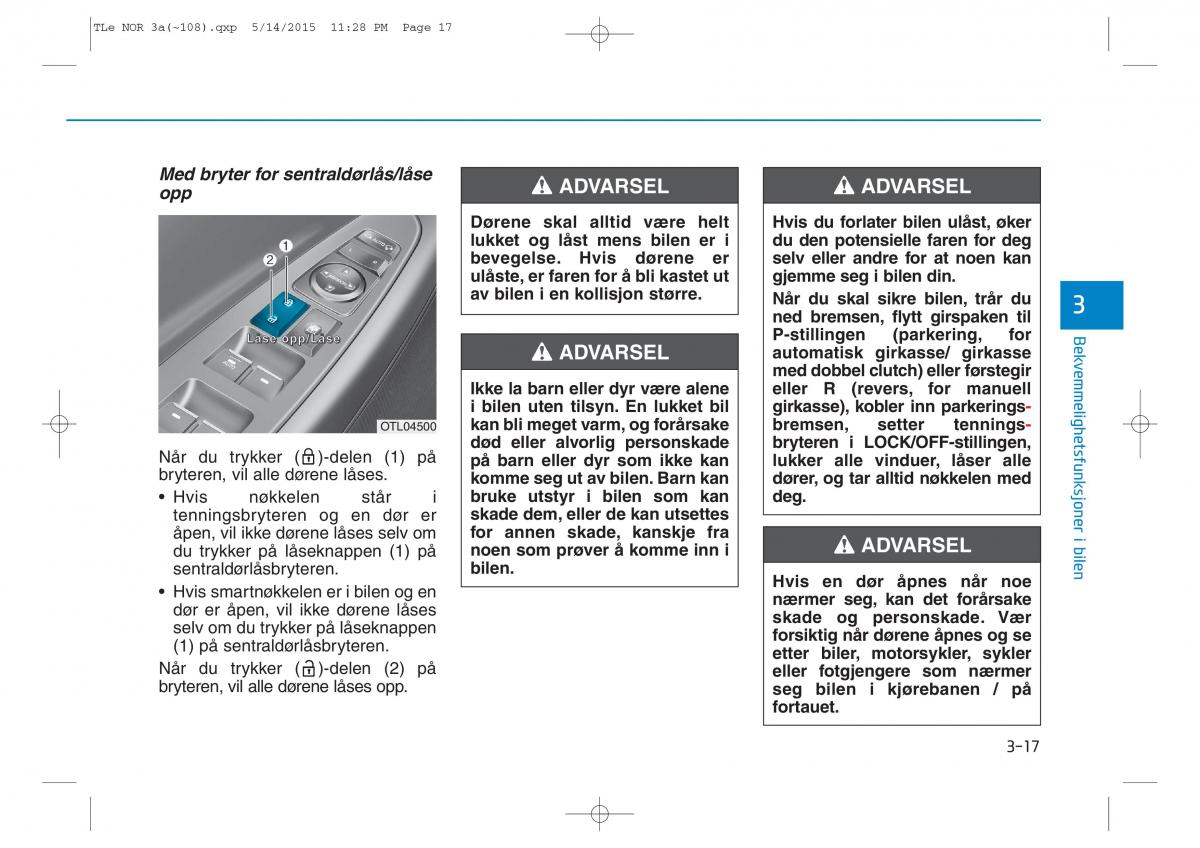 Hyundai Tucson III 3 bruksanvisningen / page 122