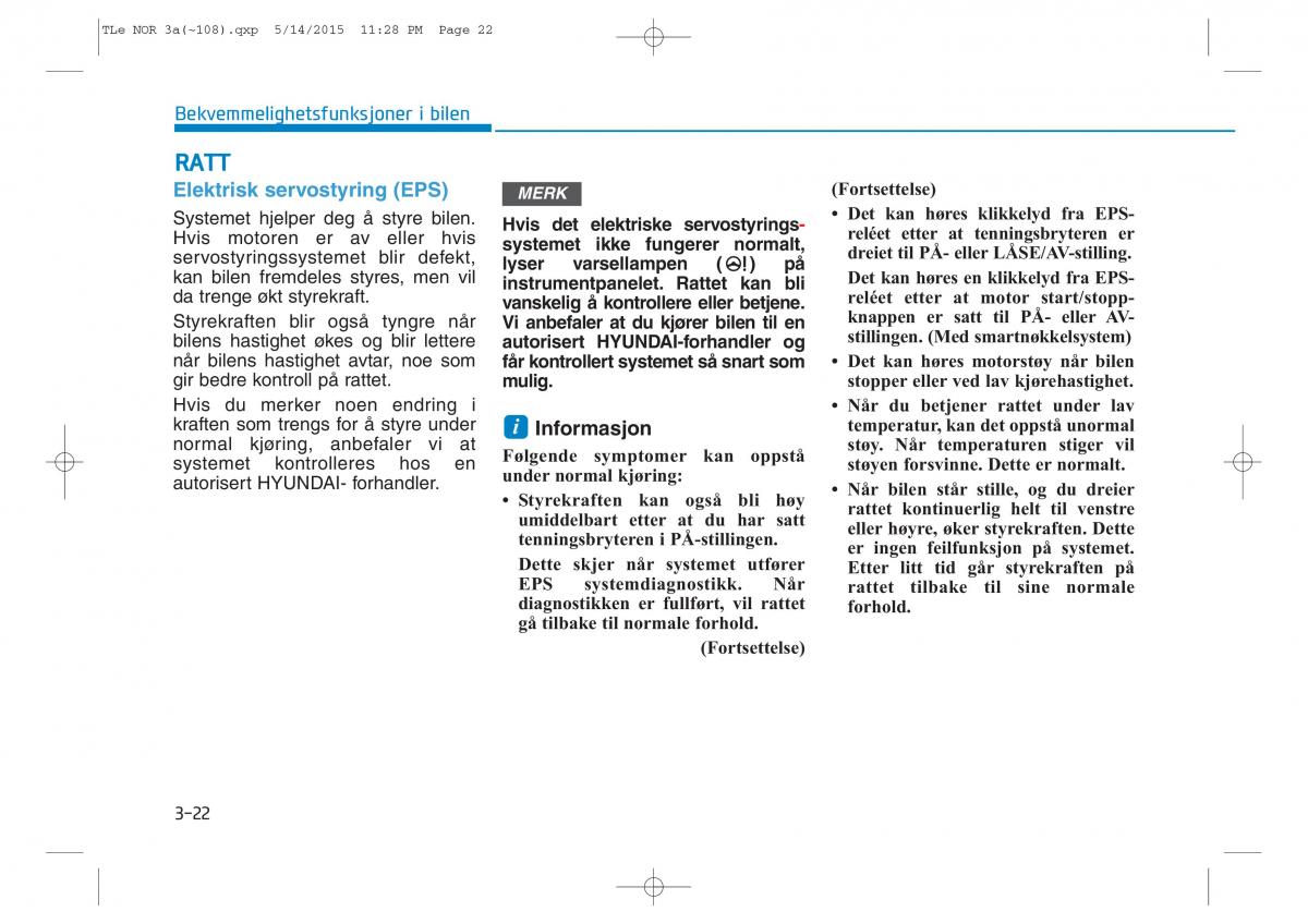 Hyundai Tucson III 3 bruksanvisningen / page 127