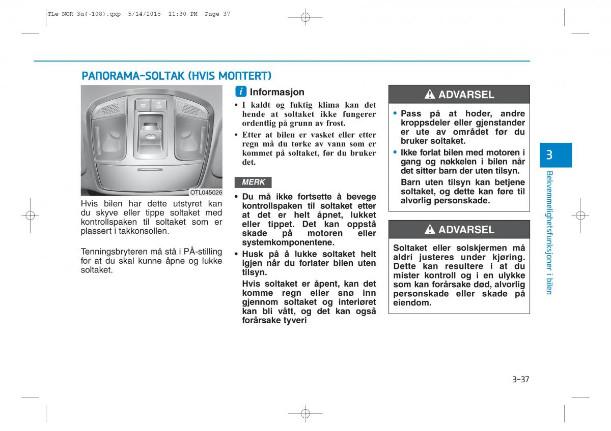 Hyundai Tucson III 3 bruksanvisningen / page 142