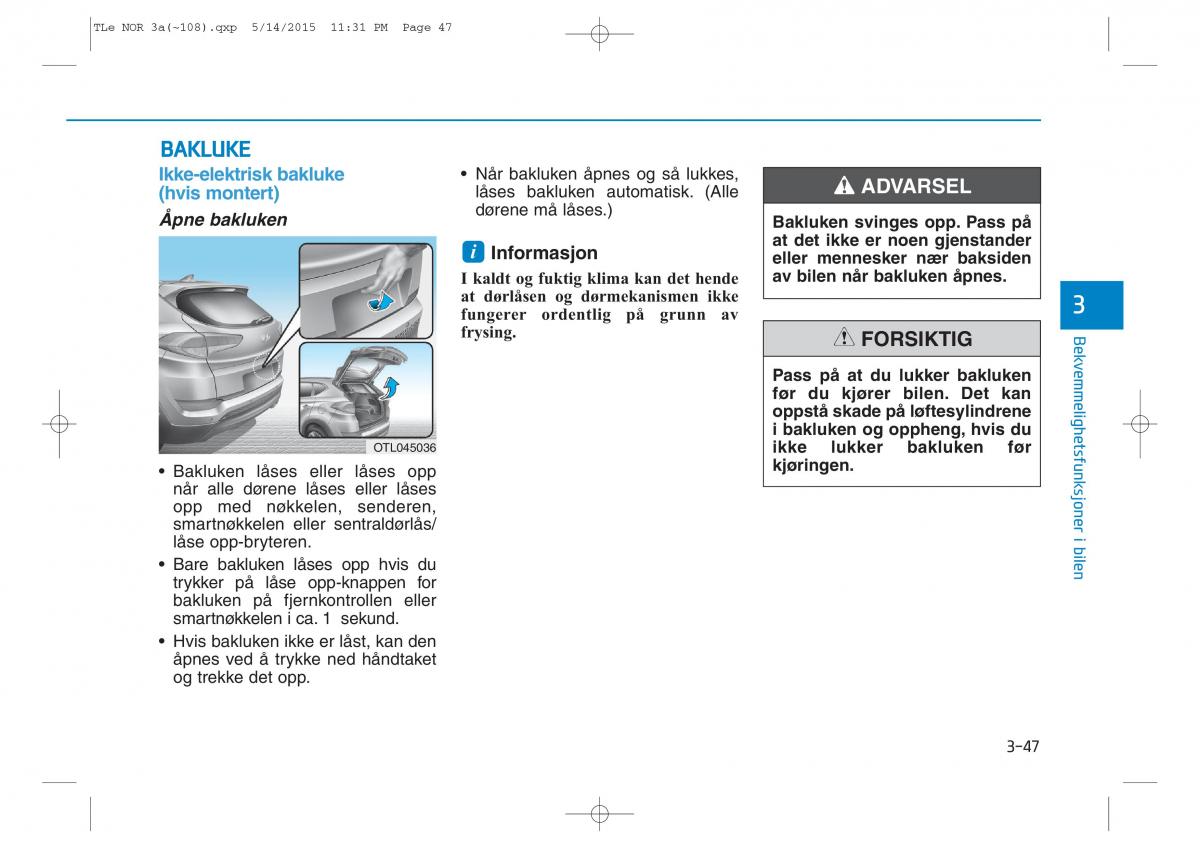 Hyundai Tucson III 3 bruksanvisningen / page 152