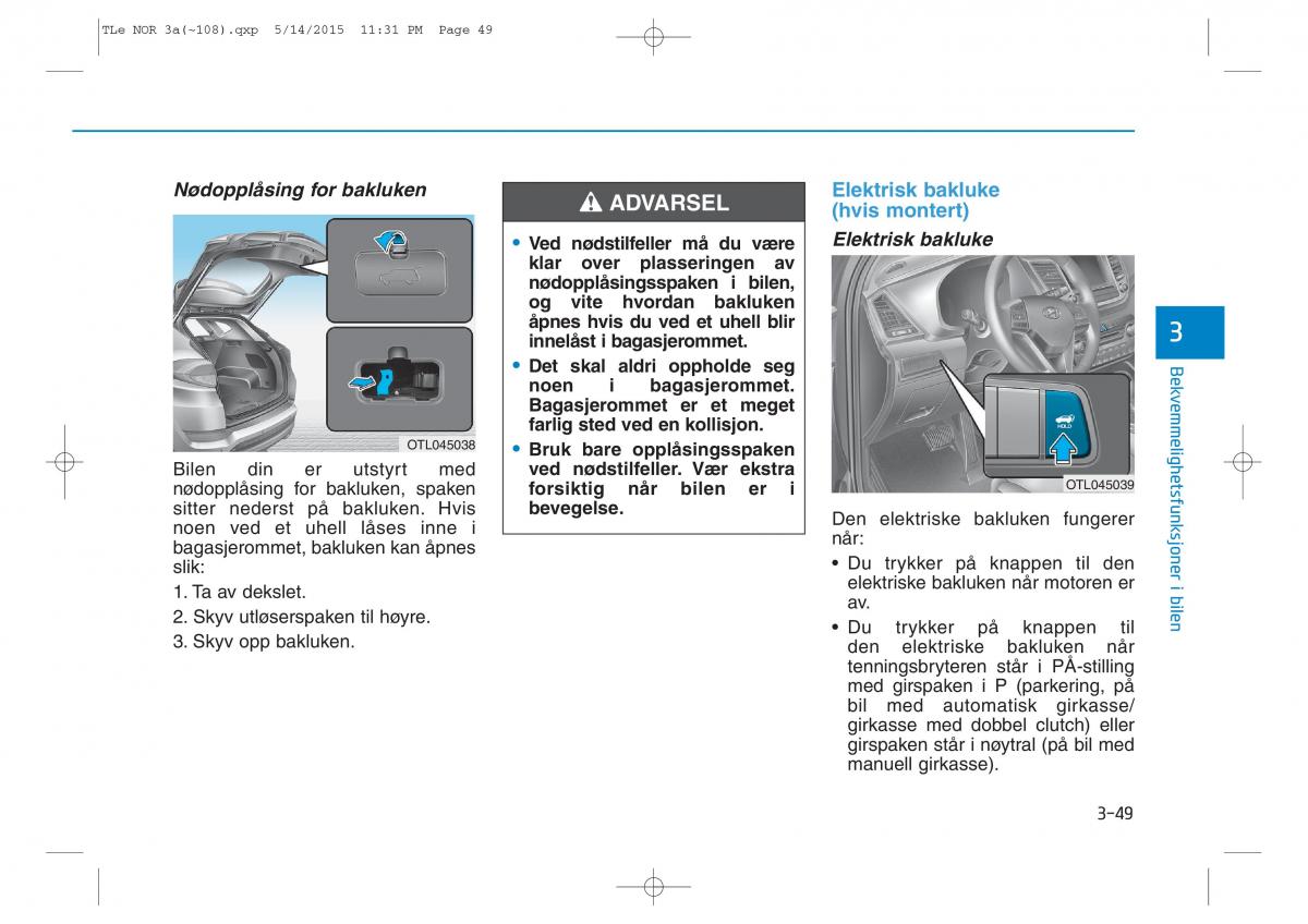 Hyundai Tucson III 3 bruksanvisningen / page 154