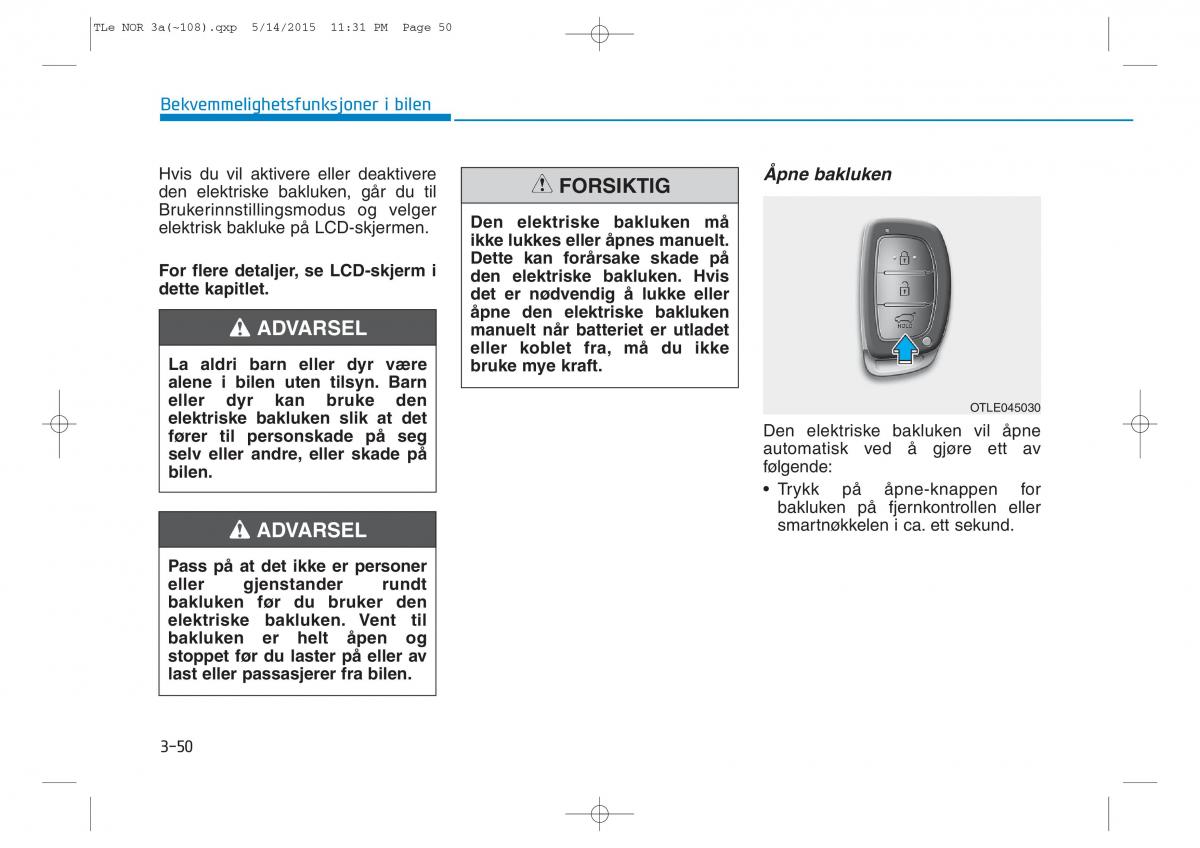 Hyundai Tucson III 3 bruksanvisningen / page 155