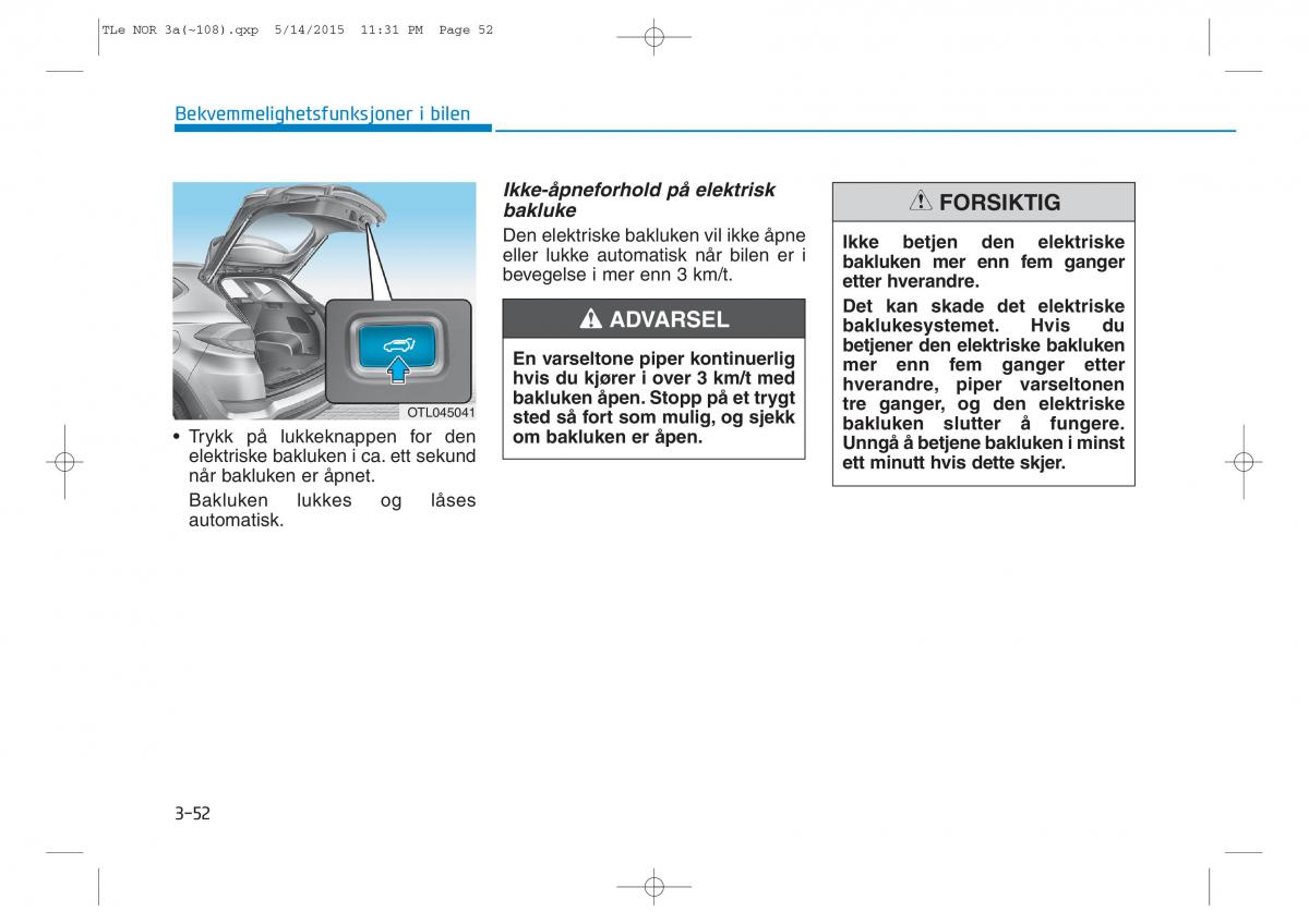 Hyundai Tucson III 3 bruksanvisningen / page 157