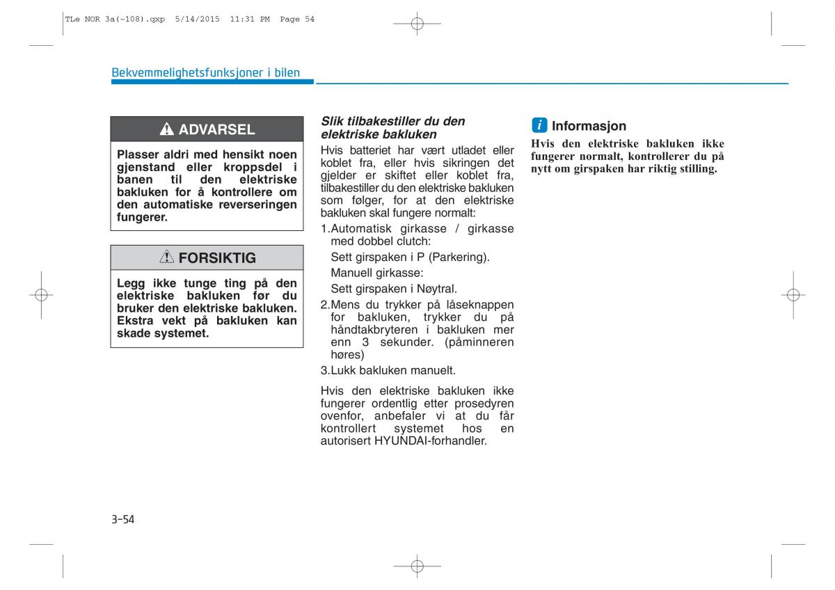 Hyundai Tucson III 3 bruksanvisningen / page 159