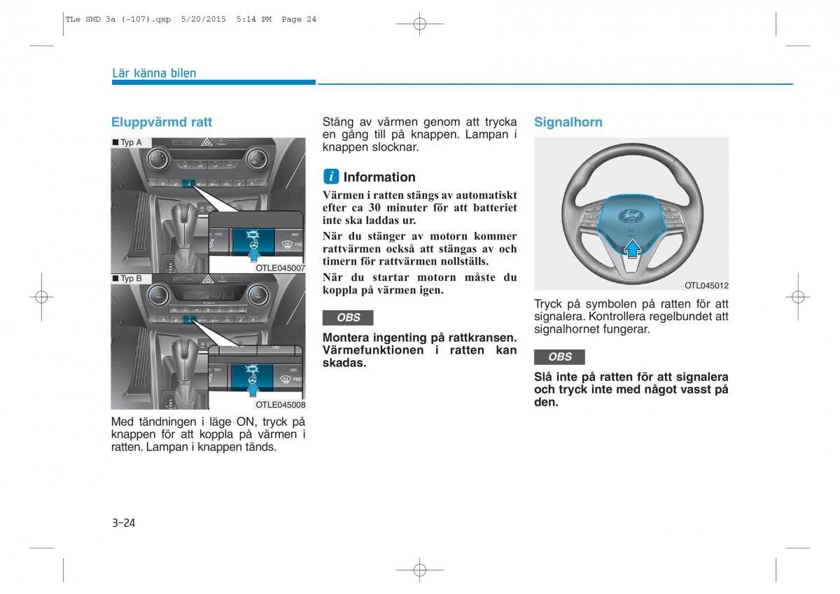 Hyundai Tucson III 3 instruktionsbok / page 126