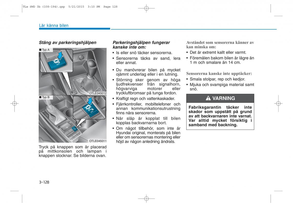 Hyundai Tucson III 3 instruktionsbok / page 230