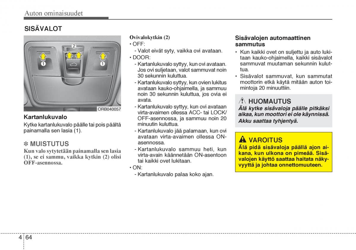 Hyundai Veloster omistajan kasikirja / page 136