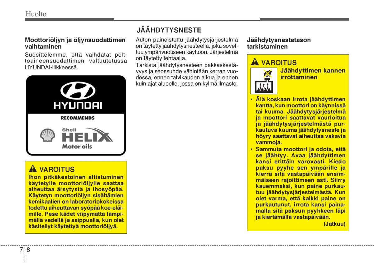 Hyundai Veloster omistajan kasikirja / page 246