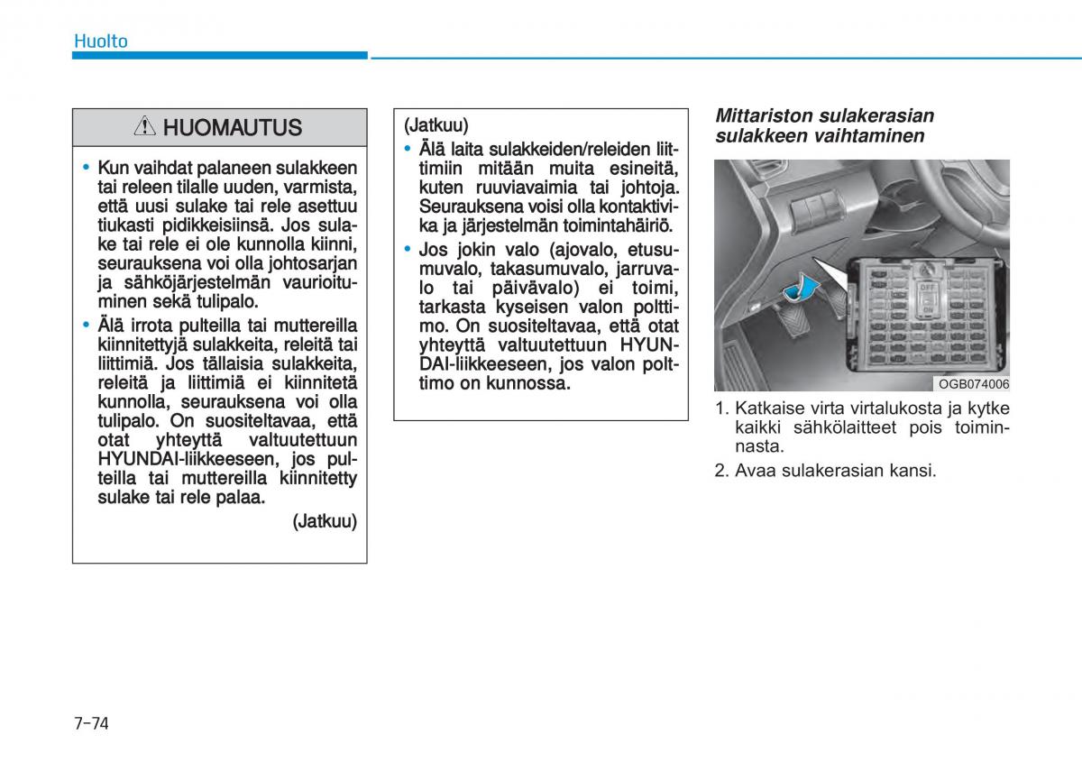 Hyundai i20 II 2 omistajan kasikirja / page 476