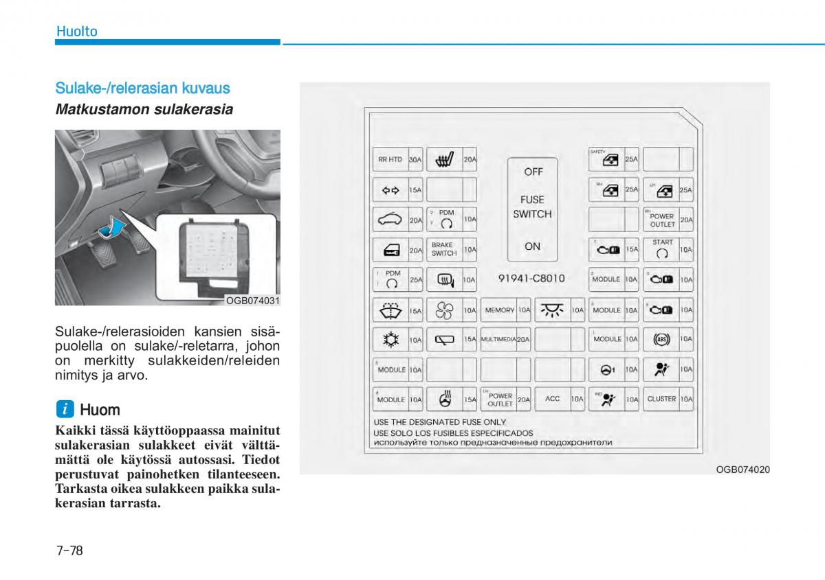 Hyundai i20 II 2 omistajan kasikirja / page 480