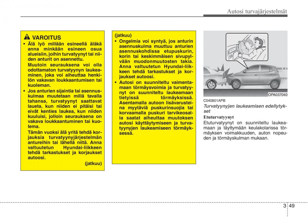 Hyundai i20 I 1 omistajan kasikirja / page 70