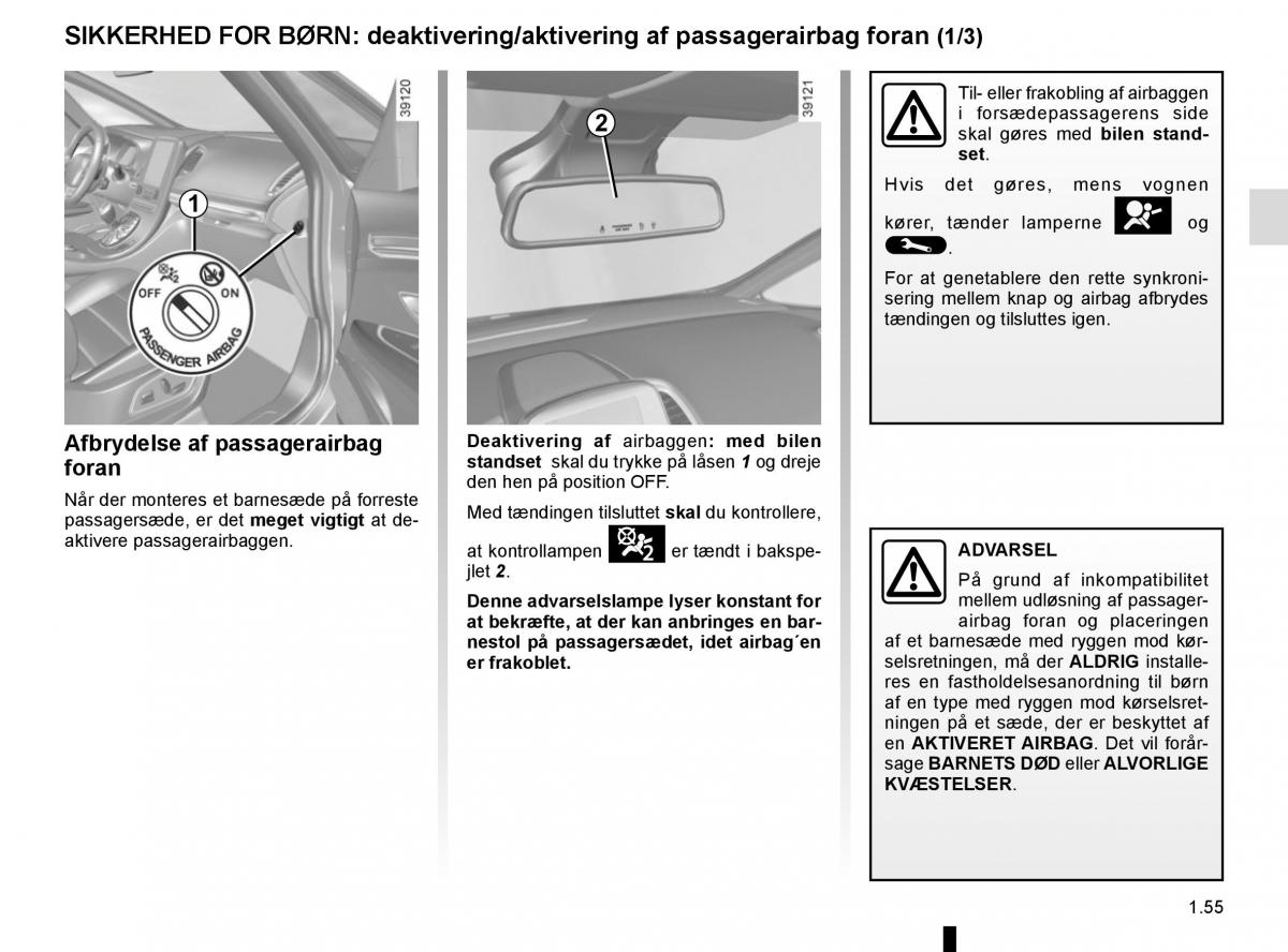 Renault Espace V 5 Bilens instruktionsbog / page 61