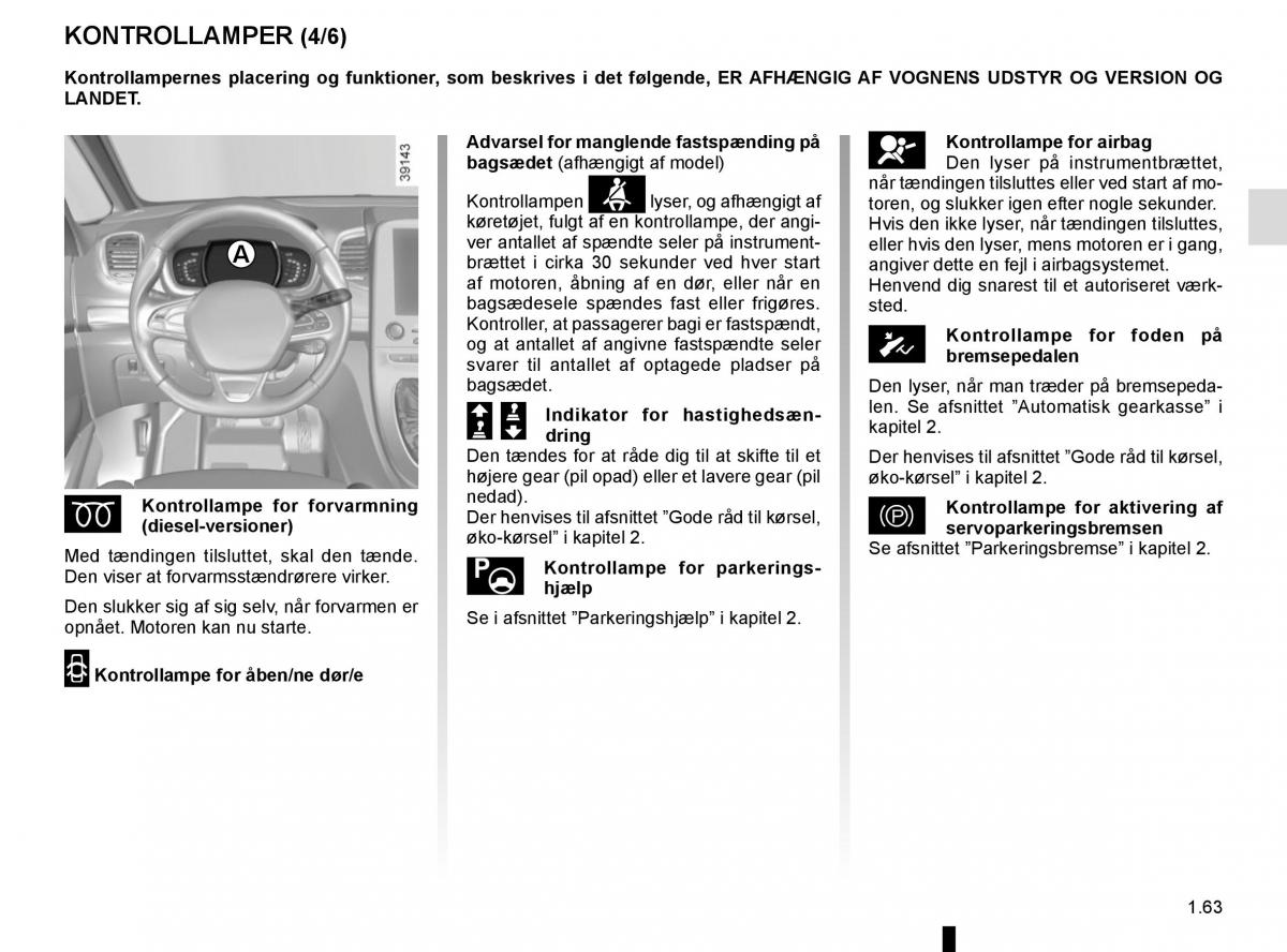 Renault Espace V 5 Bilens instruktionsbog / page 69